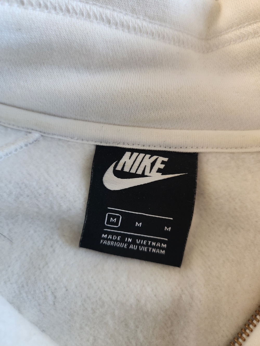 Nike White Half-Zip Sweatshirt with Gold 'Just Do It' - Picture 4 of 4